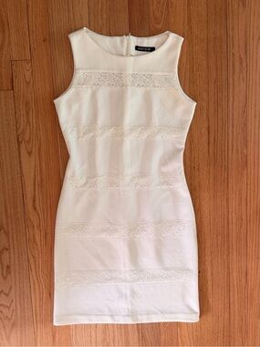 Off-White Lace-Panel Mini Dress